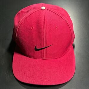 Vintage Nike White Tag Canvas Red Snap Back Hat Cap Adult OSFA Preowned